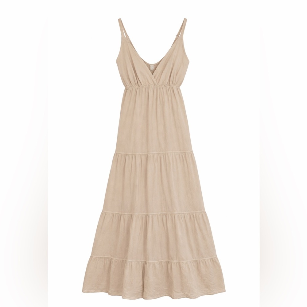 Seaspice Peruvian Cotton Tiered Western Maxi Dress L Sandstone Beige - Picture 6 of 12